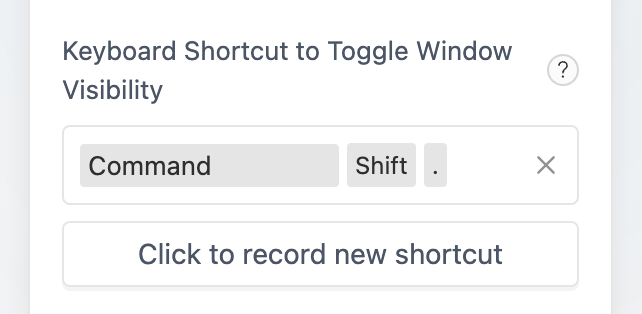 A user interface checkbox for toggling window visibility